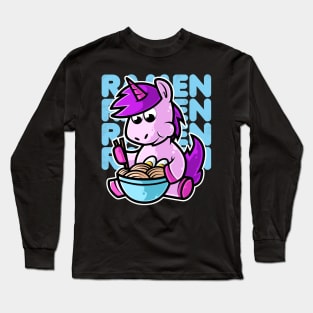 Unicorn Ramen Bowl Kawaii Neko Anime Japanese Noodles product Long Sleeve T-Shirt